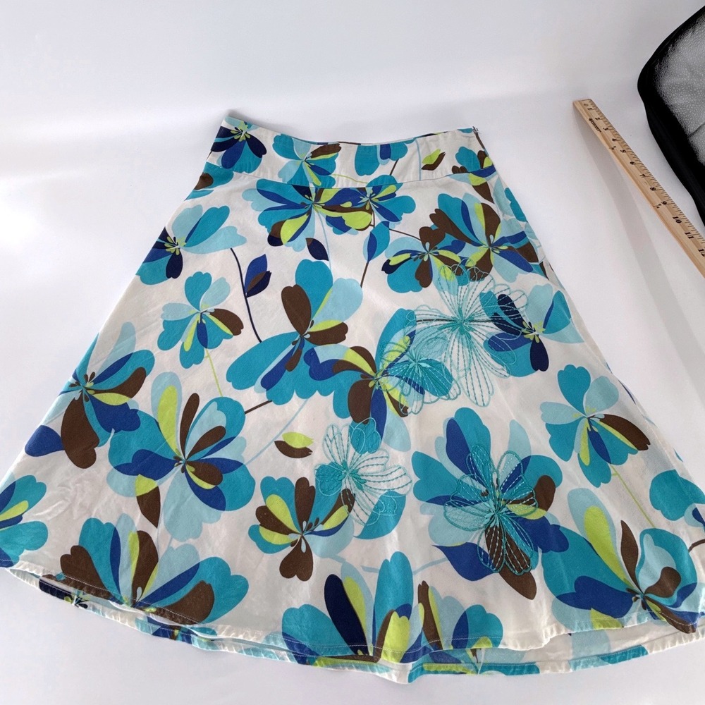 Kim Rogers (Blue) Floral A-Line Skirt Womens 10